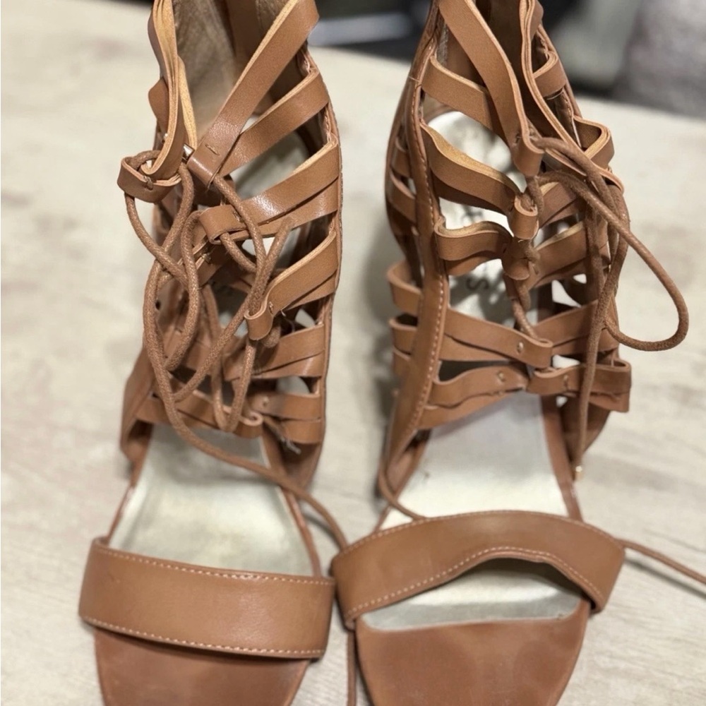 G by Guess Tan Strappy Heels